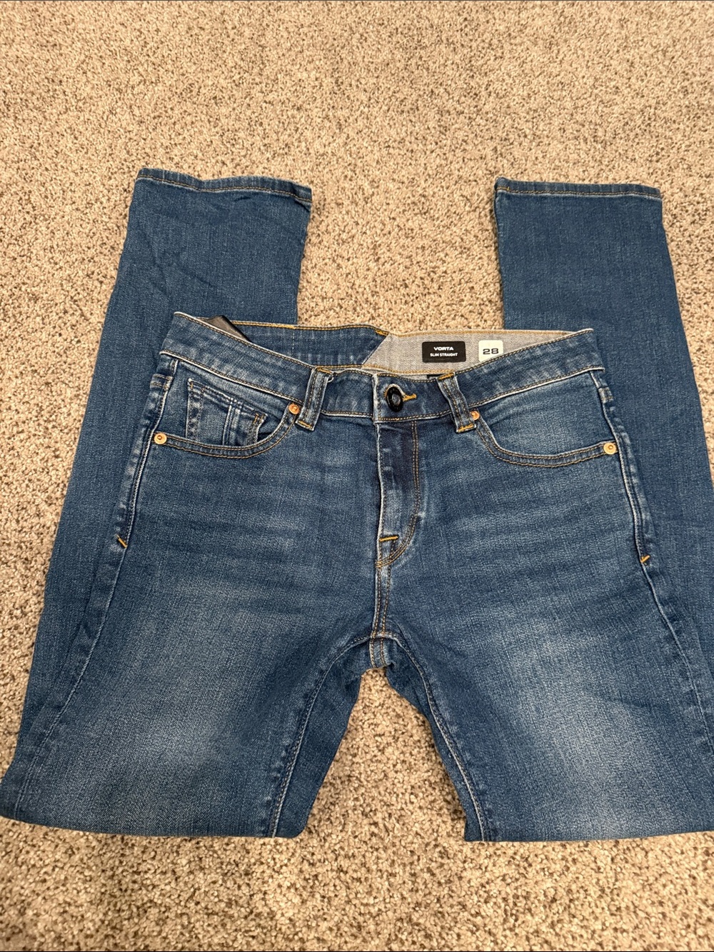 Volcom Classic Mid-Wash Blue Skinny Jeans size 28